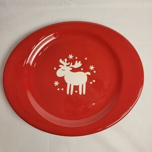 Waechtersbach Reindeer Emma Red Oval Plate Germany Moose Christmas 11 x 9